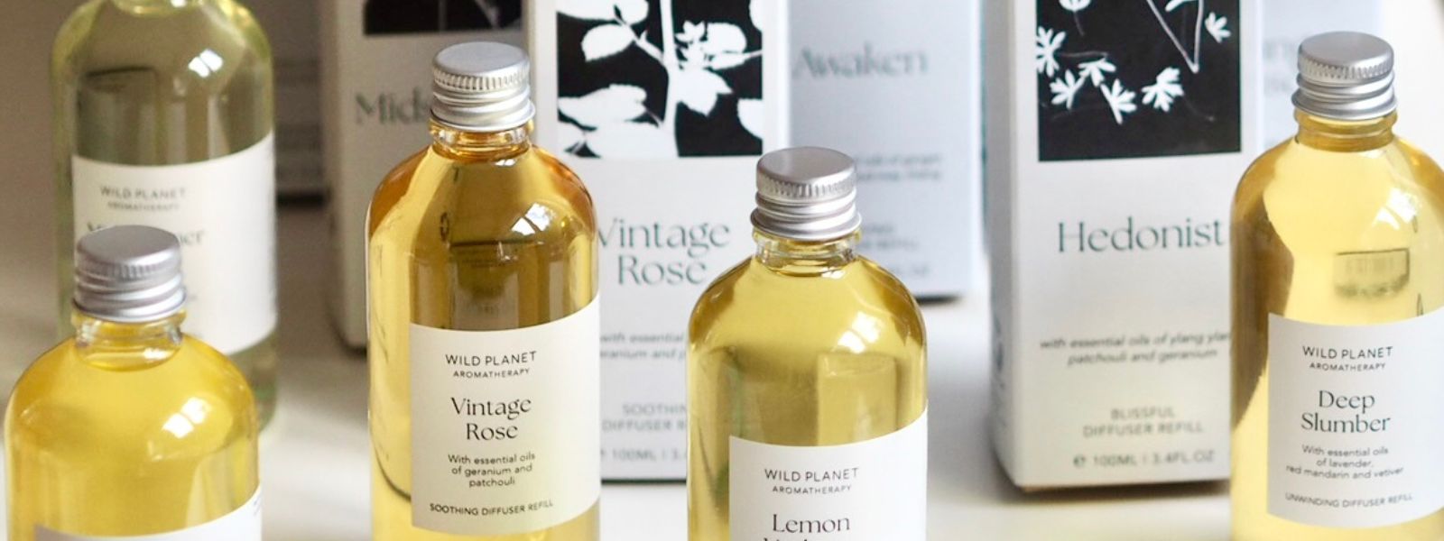 Diffuser Refills bottles and boxes by Wild Planet