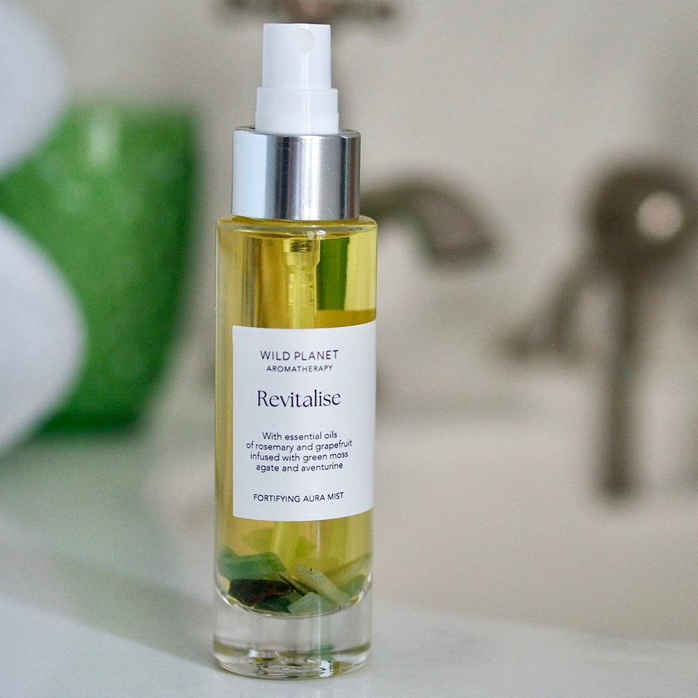 Revitalise Citrus Aura Spray with crystals | Wild Planet Aromatherapy Aura Spray