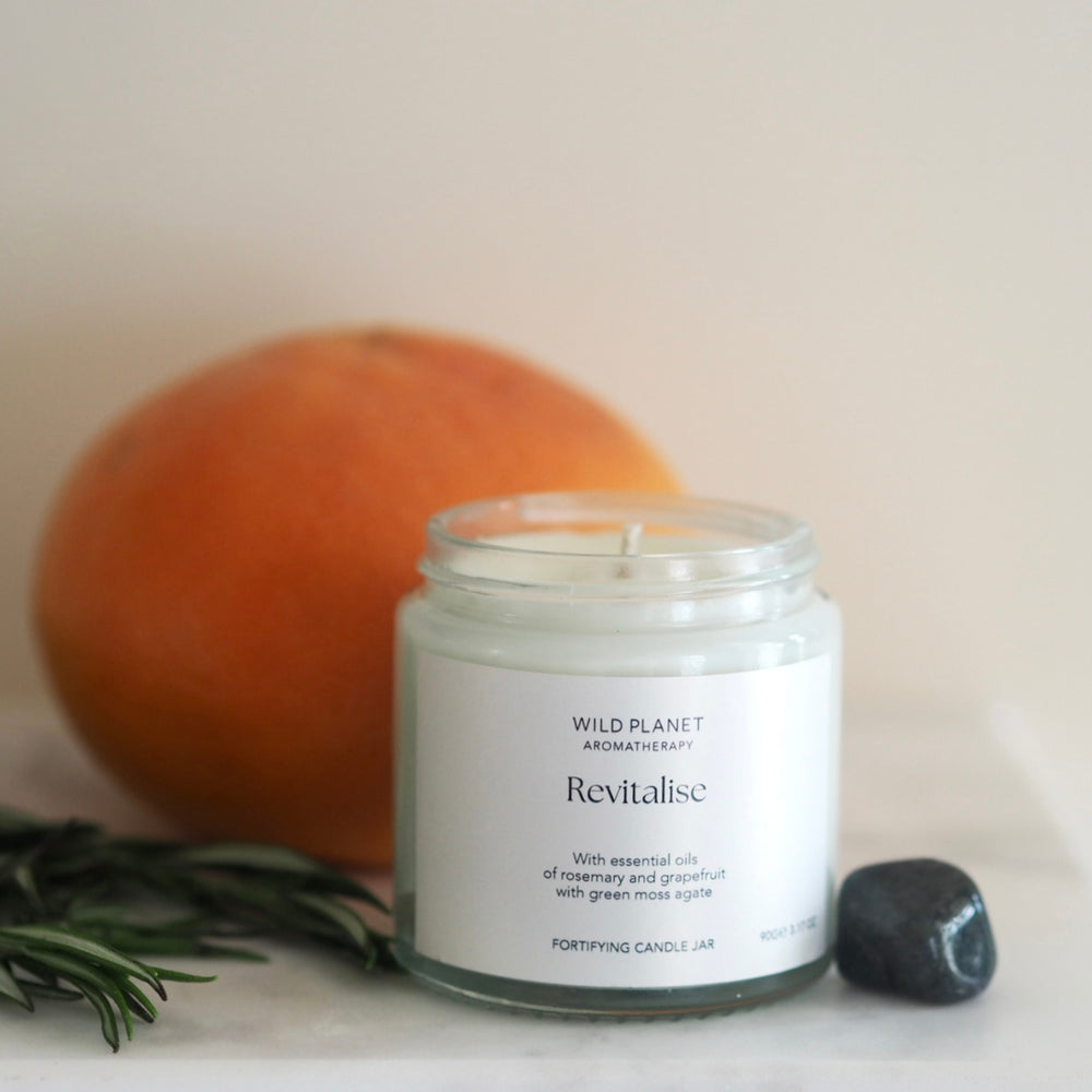 Grapefruit Rosemary Crystal Candle | Wild Planet Aromatherapy  Candle