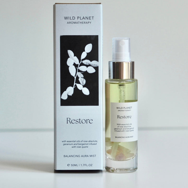 Restore - Rose Aura Mist With Rose Quartz | Wild Planet Aromatherapy  Spray