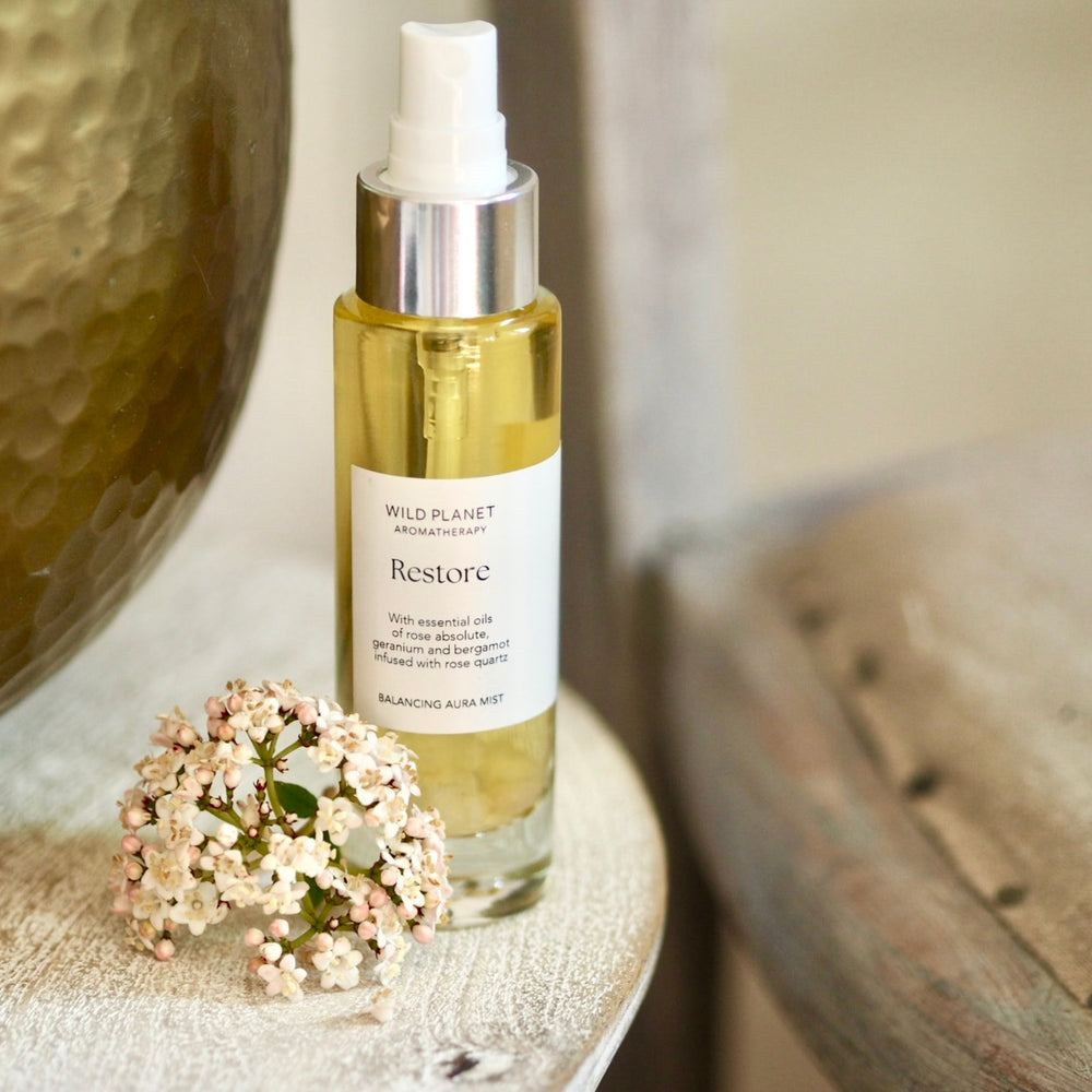 Restore - Rose Aura Mist With Rose Quartz | Wild Planet Aromatherapy  Spray