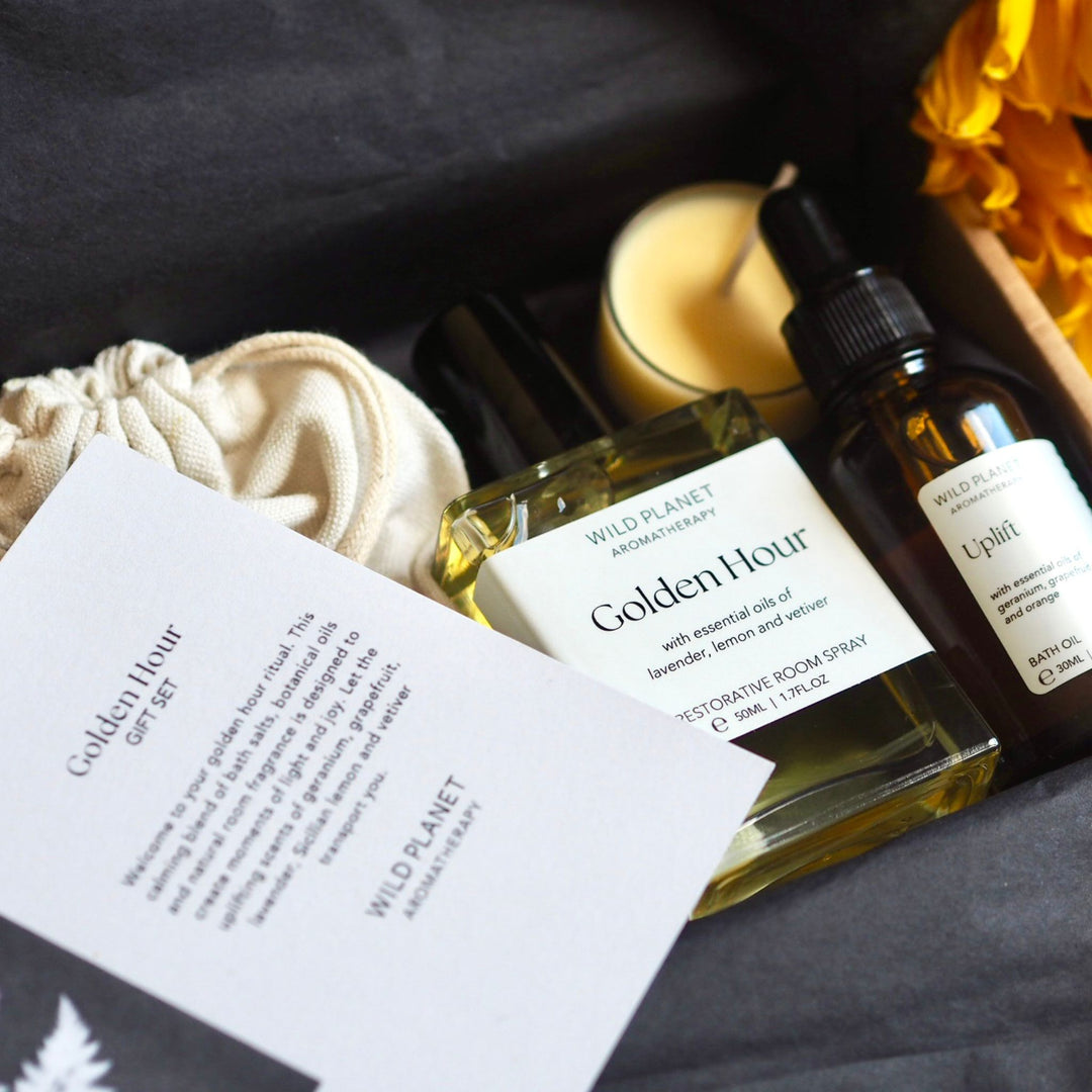 Golden Hour Uplifting Aromatherapy Gift Set by Wild Planet Gift