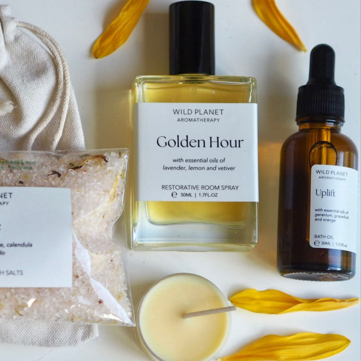 Golden Hour Uplifting Aromatherapy Gift Set by Wild Planet Gift
