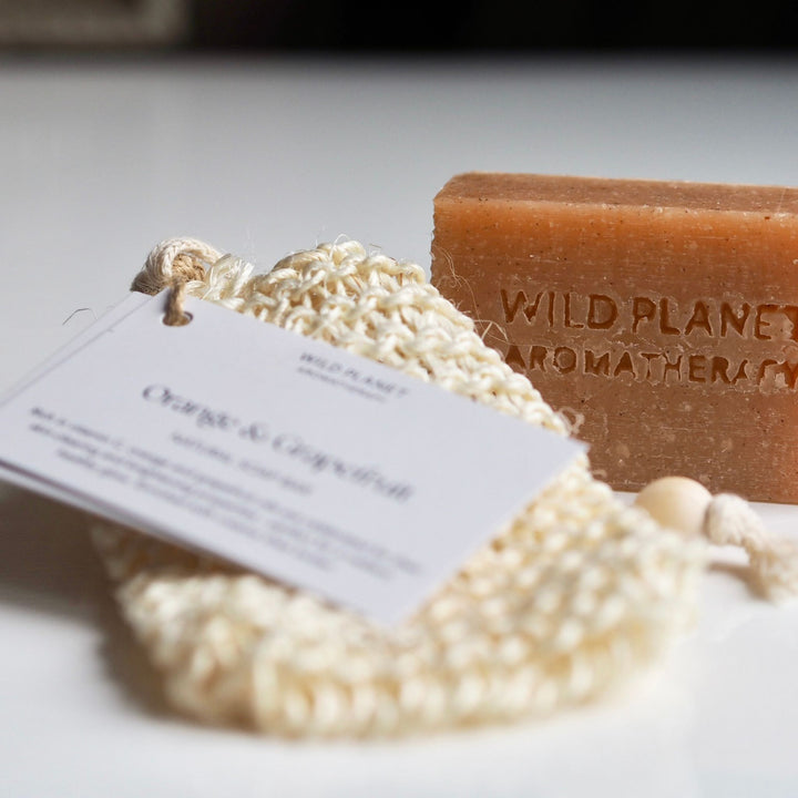 Orange & Grapefruit Natural Soap Bar in Sisal Bag