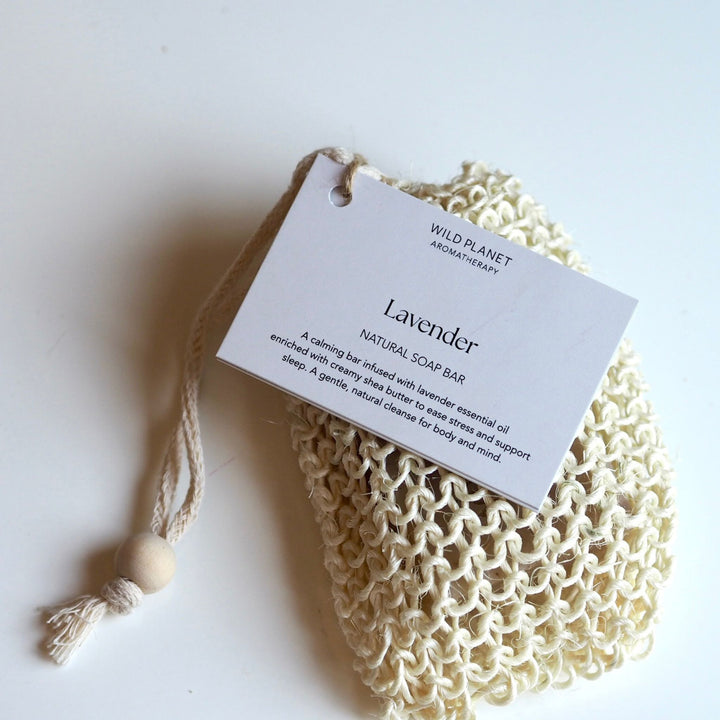 Lavender Natural Soap Bar in Sisal Bag