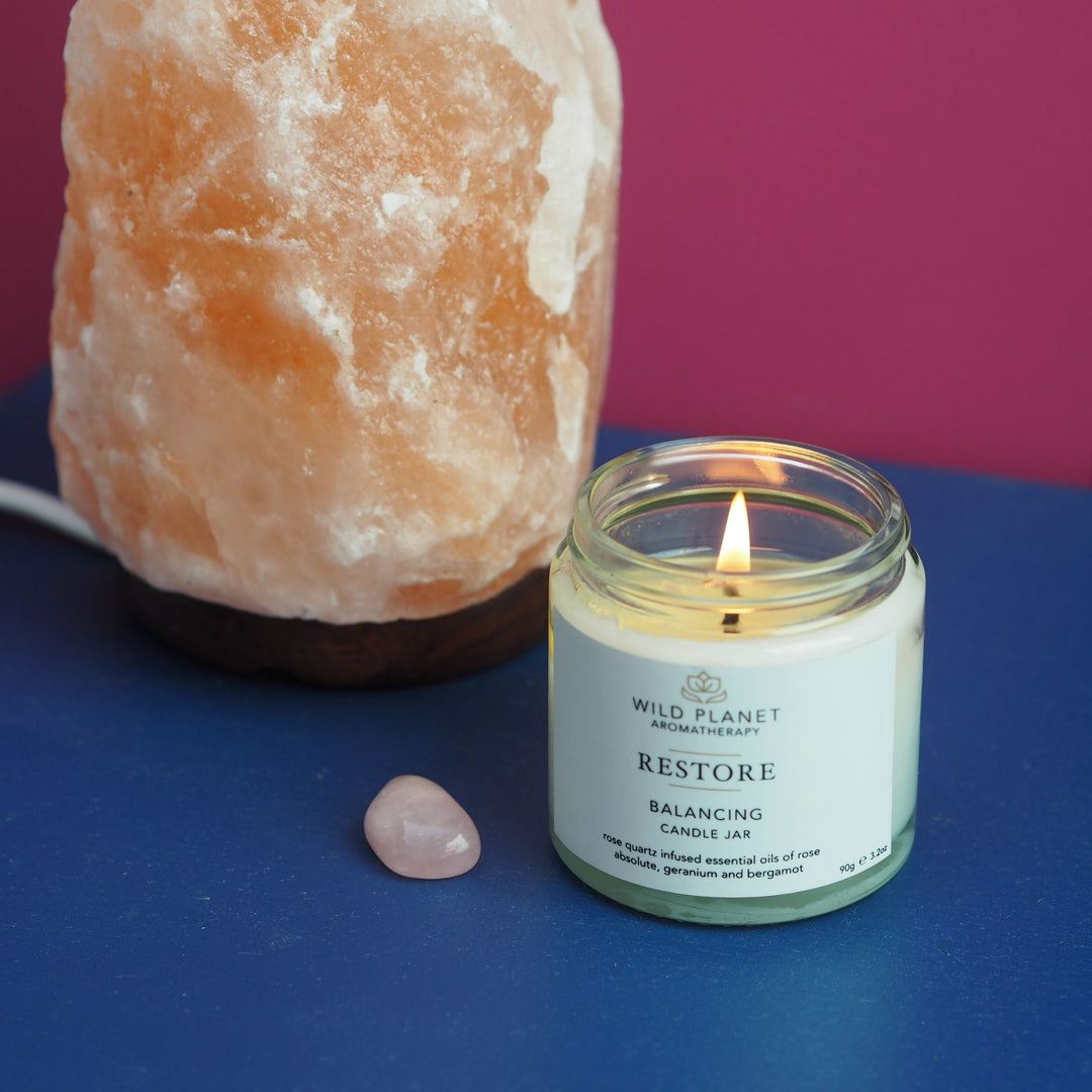 Restore Rose Quartz Candle | Wild Planet Aromatherapy UK Candle