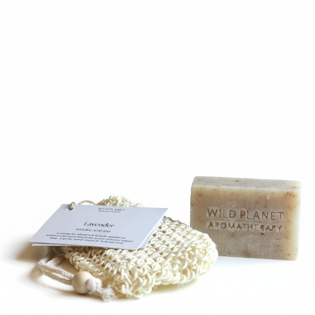 Lavender Natural Soap Bar in Sisal Bag