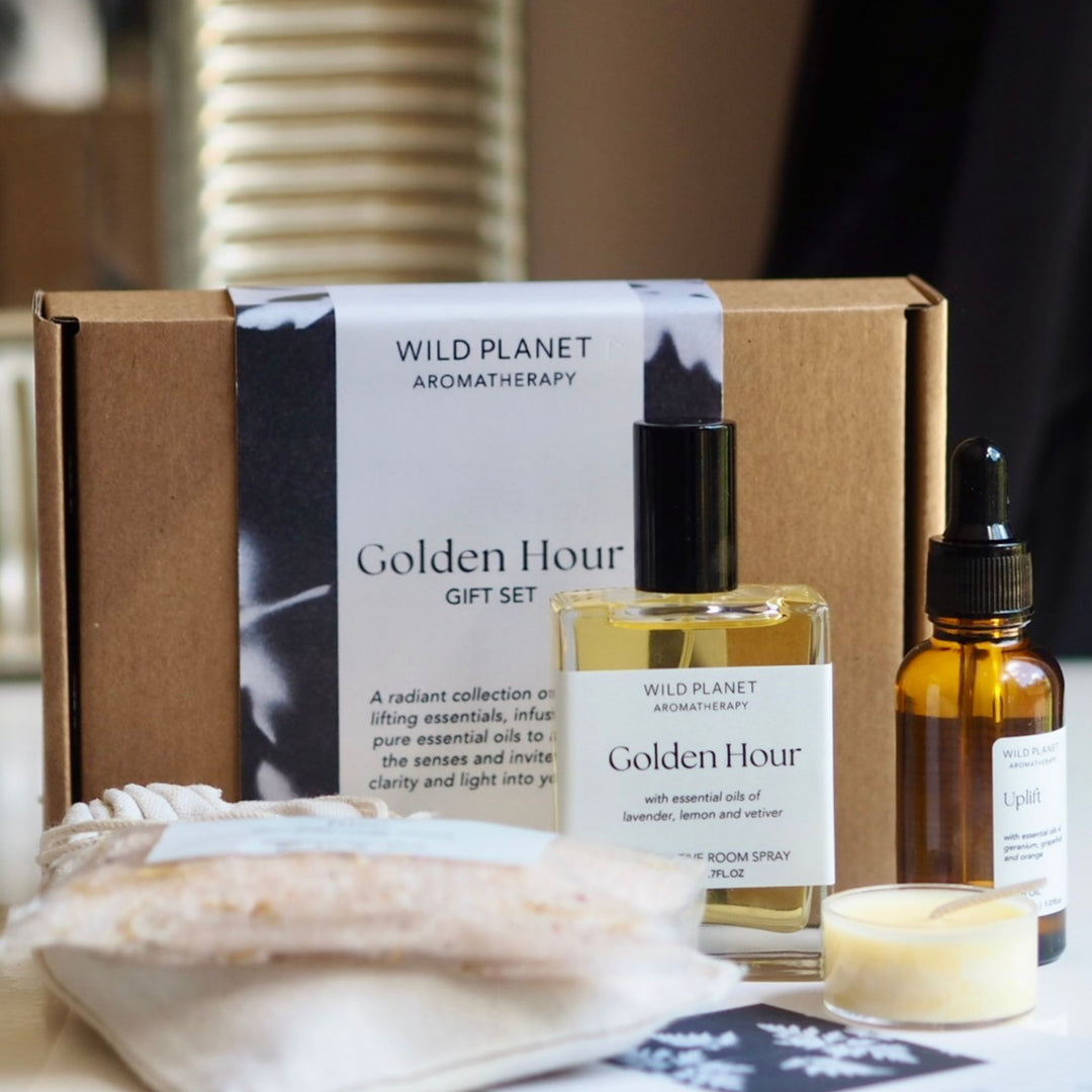 Golden Hour Uplifting Aromatherapy Gift Set by Wild Planet Gift