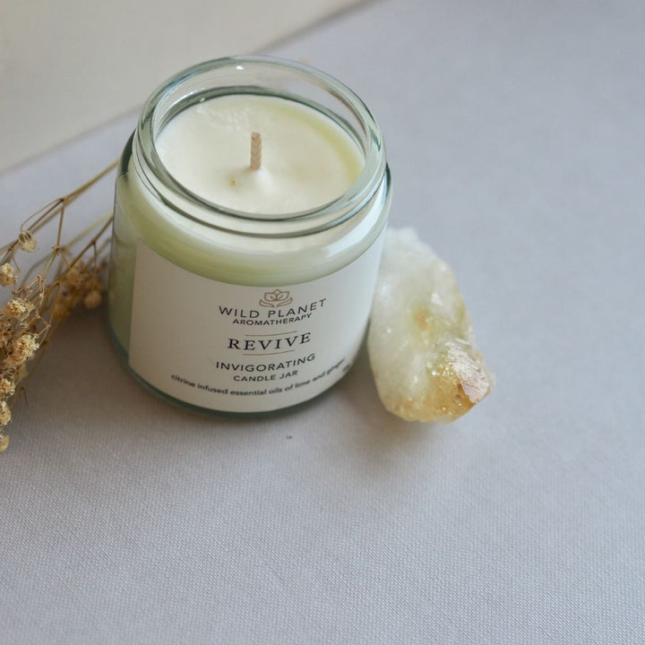 REVIVE | Citrine Lime and Ginger Candle by Wild Planet Aromatherapy Candle Jar