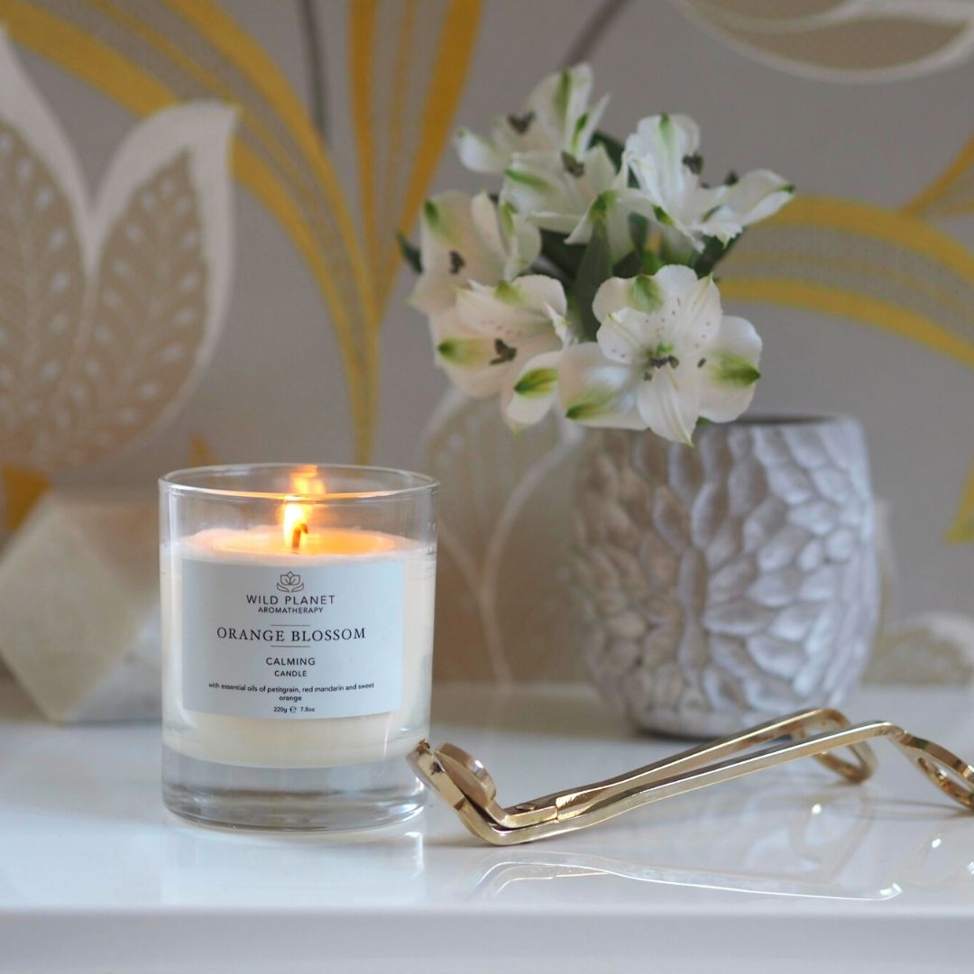 Orange Blossom Calming Candle | Wild Planet Aromatherapy UK Scented Candle